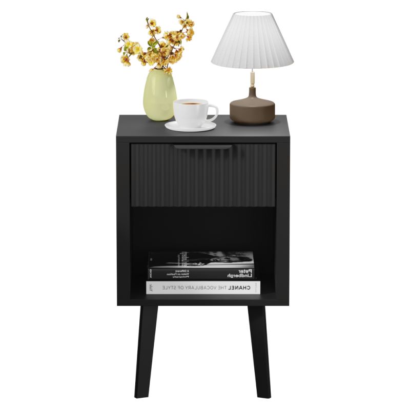Nočný stolík, 39cm, čierny, TOBI