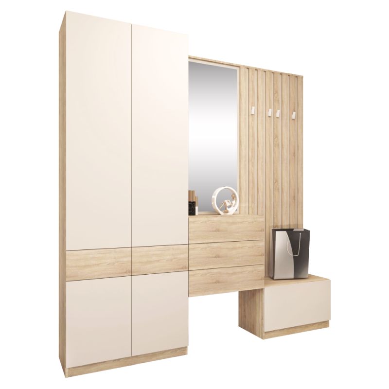 Vešiak, 67cm, dub sonoma, kašmír, VERTIO WIE67