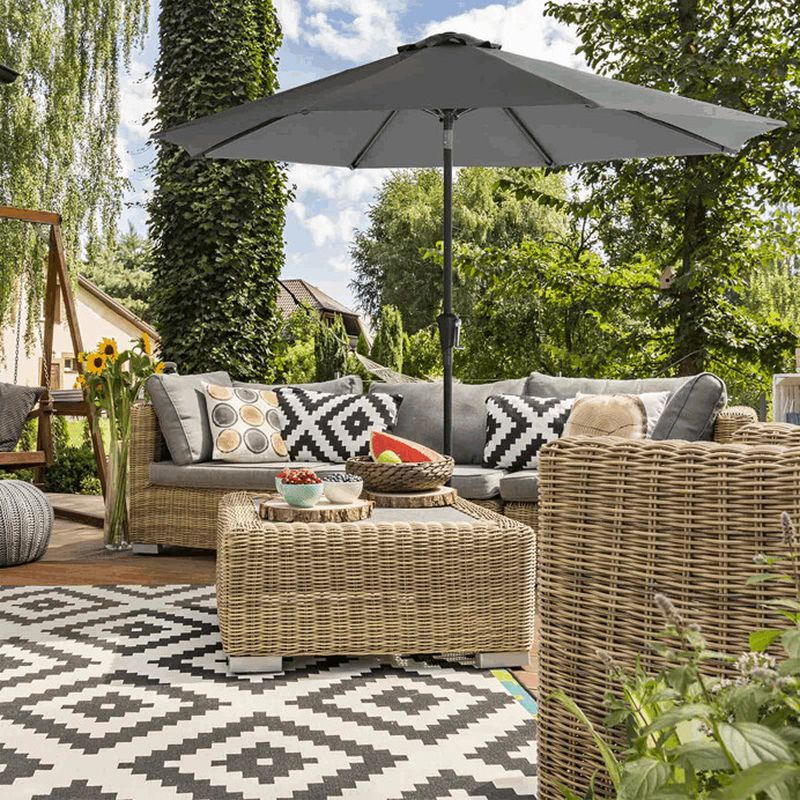 Záhradný slnečník, sivý, kov, ASL-E1130 GREY