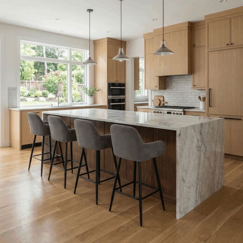 Barová stolička, sivá látka, nohy čierne, AUB-V4009 GREY6