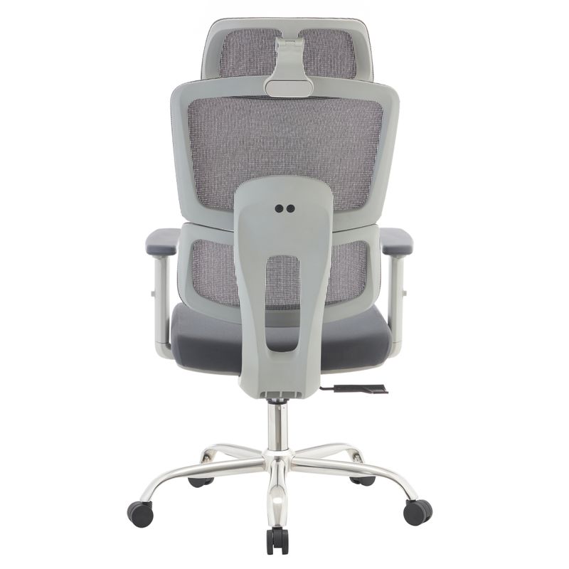 Kancelárske kreslo, sivá látka, sieťovina, chróm, BYRON