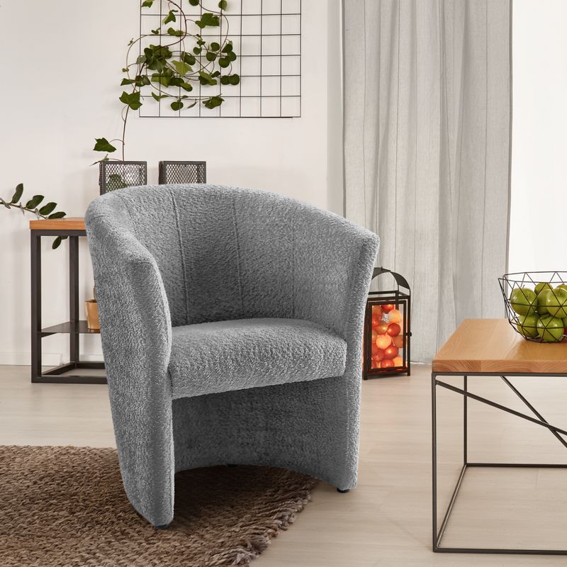 Kreslo klubové, sivá látka Coral, CUBA