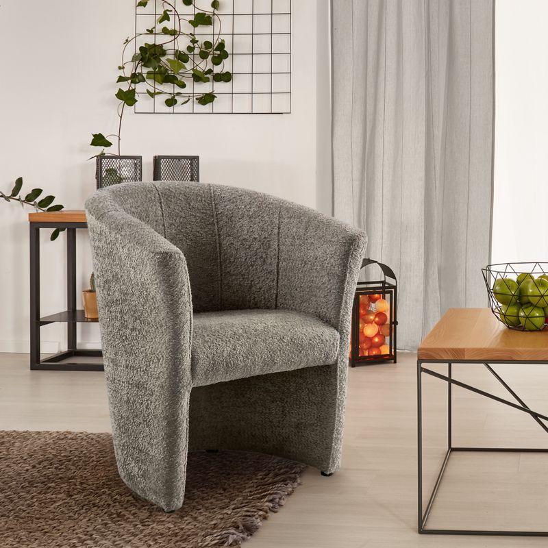 Kreslo klubové, sivobéžová Taupe látka Coral, CUBA