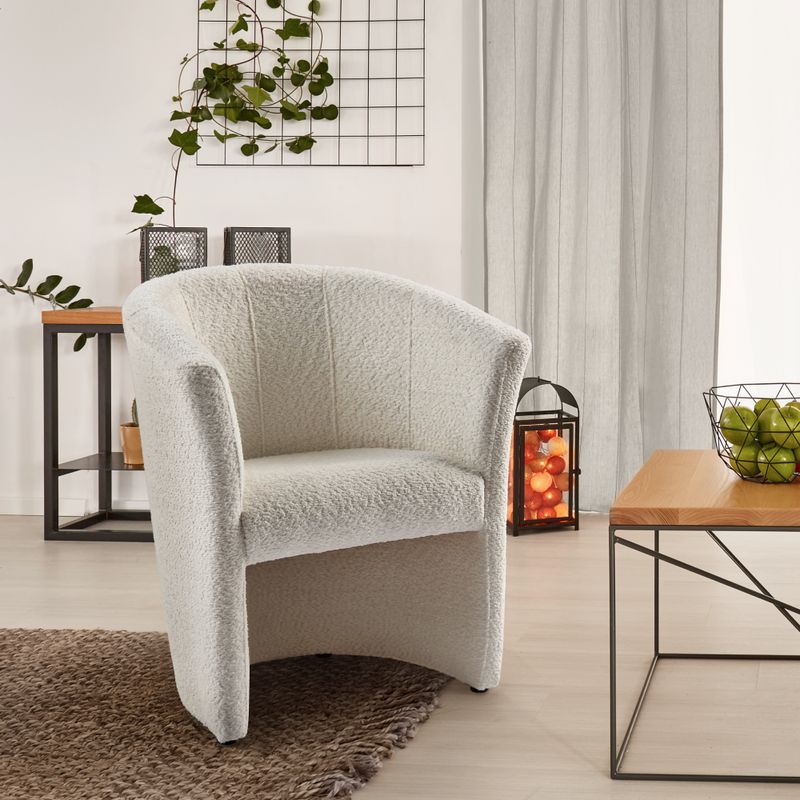 Kreslo klubové, smotanová látka Coral, CUBA