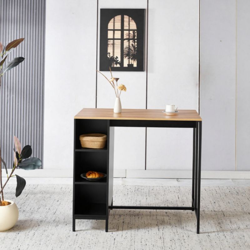 Kuchynský ostrovček, 100x60 cm, dub, čierny, FIGO