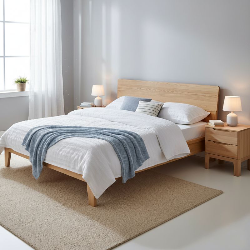 Manželská posteľ, 180x200, s roštom, masív, prírodná, BEDIA