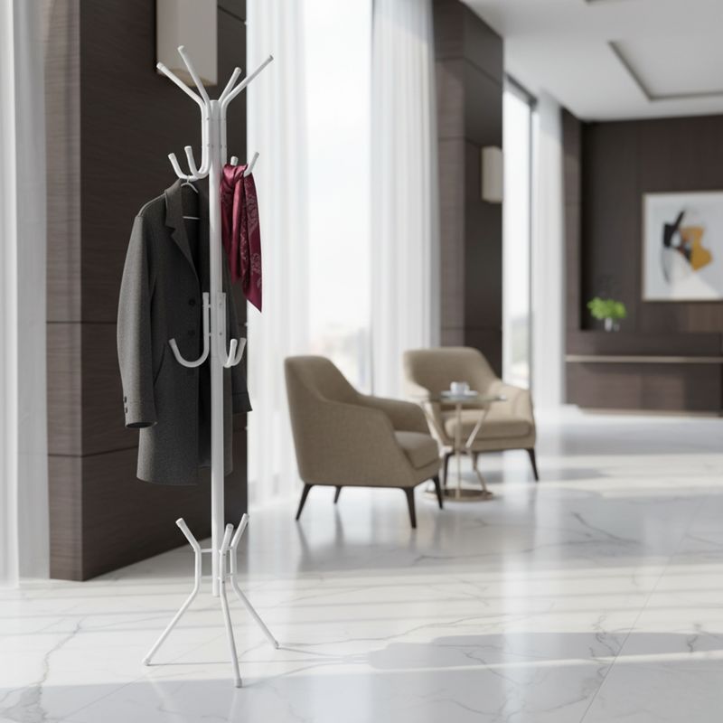 Vešiak, 176cm, biely, kov, LORIK TYP 1