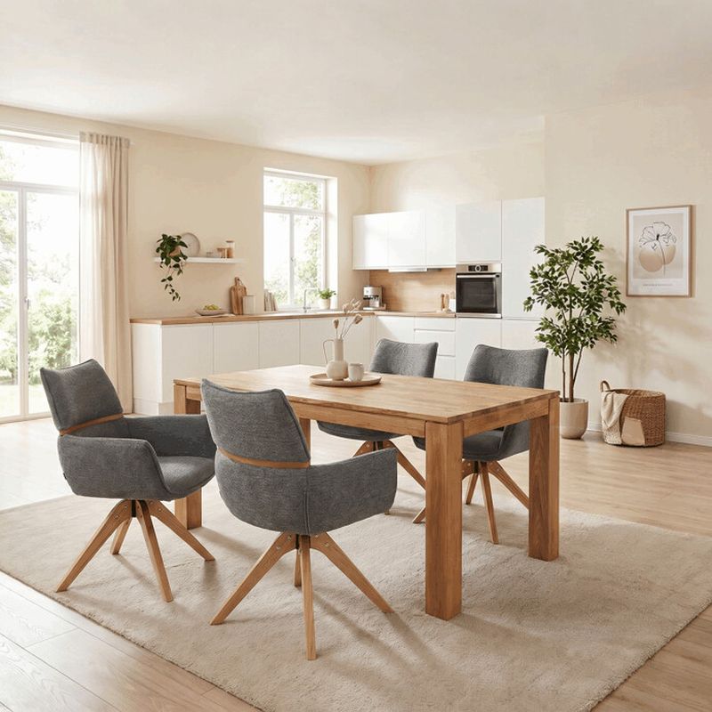 Jedálenská stolička, otočná, sivá, látka, DCH-D1348 CRM2