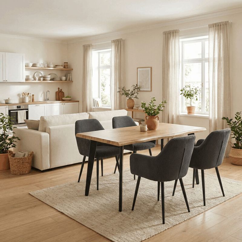 Jedálenská stolička, sivá, menčestrová látka, DCH-V4009 GREY6