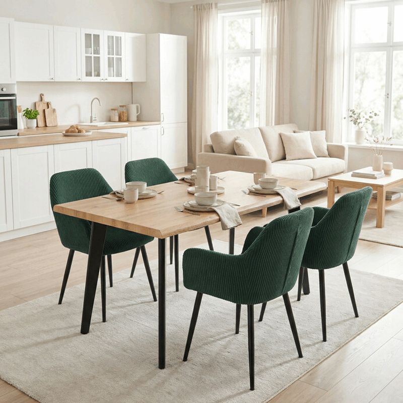 Jedálenská stolička, zelená, menčestrová látka, DCH-V4009 GRN6