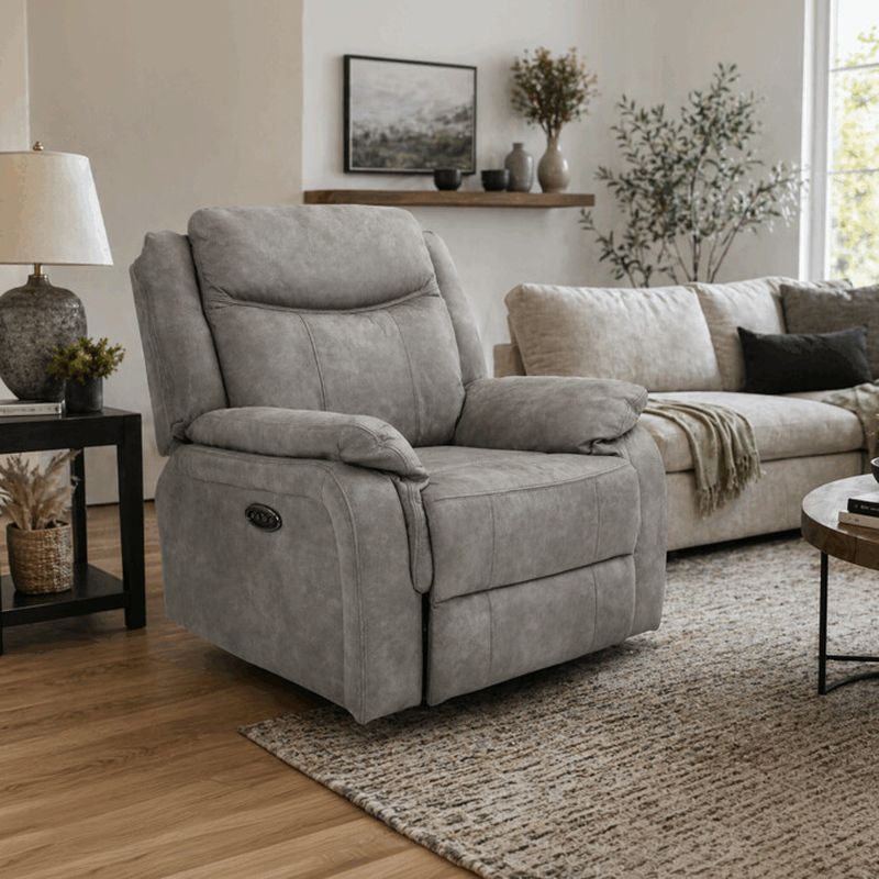 Polohovacie kreslo, elektrické, sivá látka vintage, TV-Q8668 GREY3