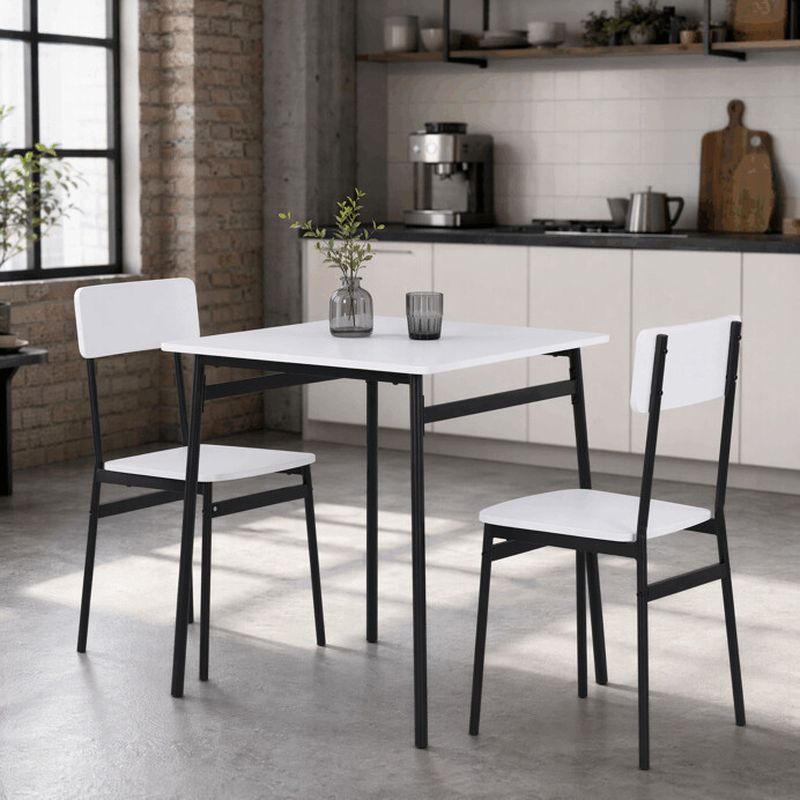Jedálenský set, 70x70cm, MDF biela, AUT-O2121 WT