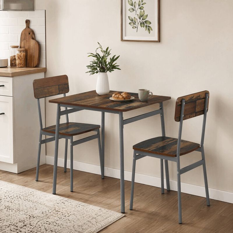 Jedálenský set s 2 stoličkami, 70x70cm, MDF old wood, AUT-O2122 OLW2