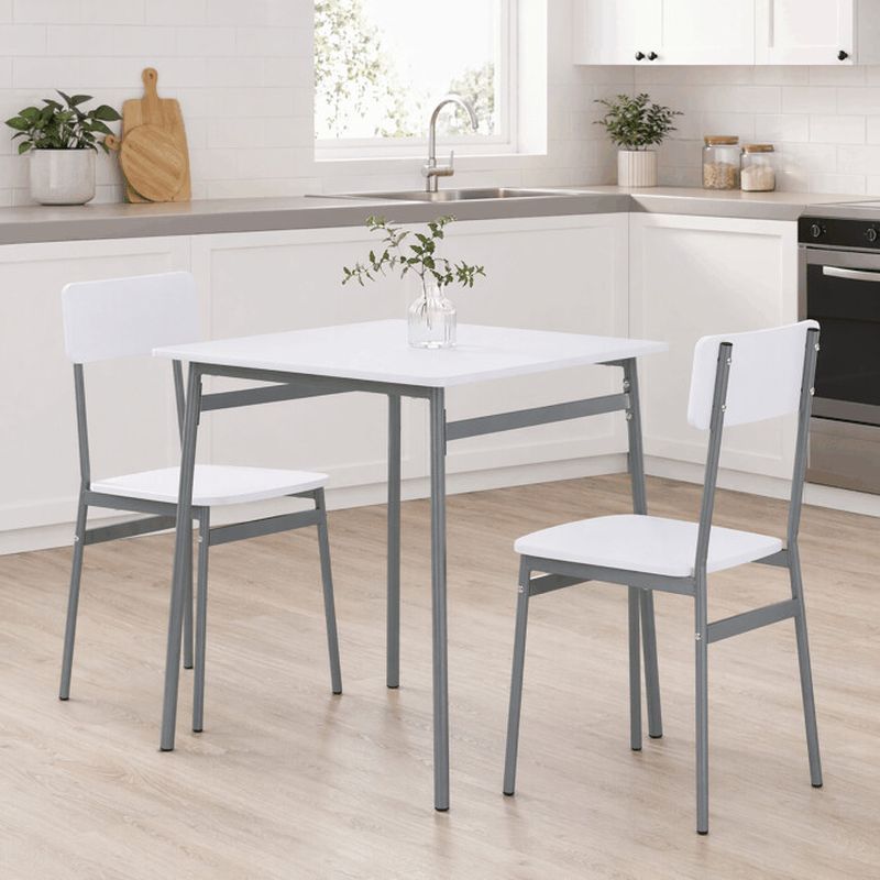 Jedálenský set s 2 stoličkami, 70x70cm, MDF biela, AUT-O2122 WT