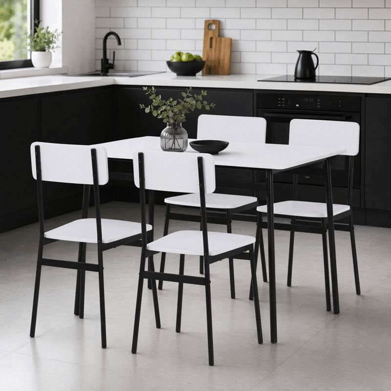 Jedálenský set, 110x70cm, MDF biela, AUT-O2155 WT