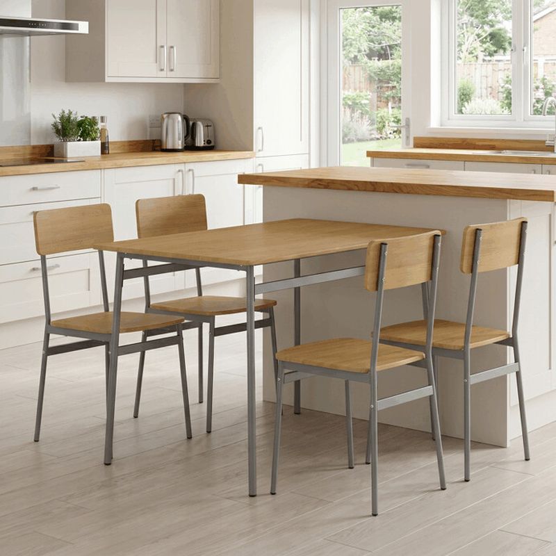 Jedálenský set, 4 stoličky, 110x70cm, MDF divoký dub, AUT-O2156 OAK