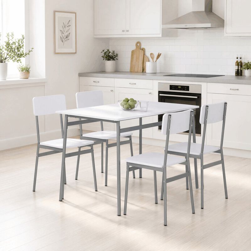 Jedálenský set, 4 stoličky, 110x70cm, MDF biela, AUT-O2156 WT