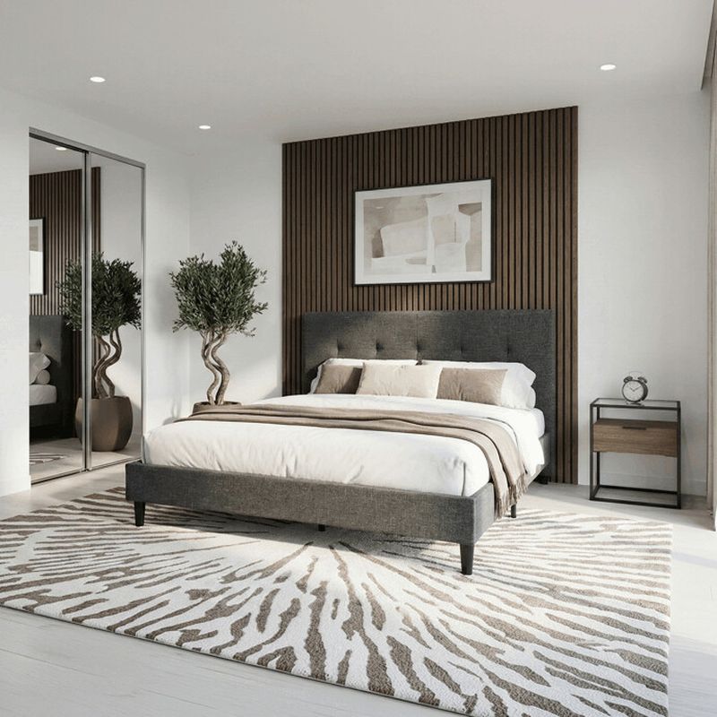 Dvojlôžková posteľ, 180x200, látka sivá, BED-M180 GREY2
