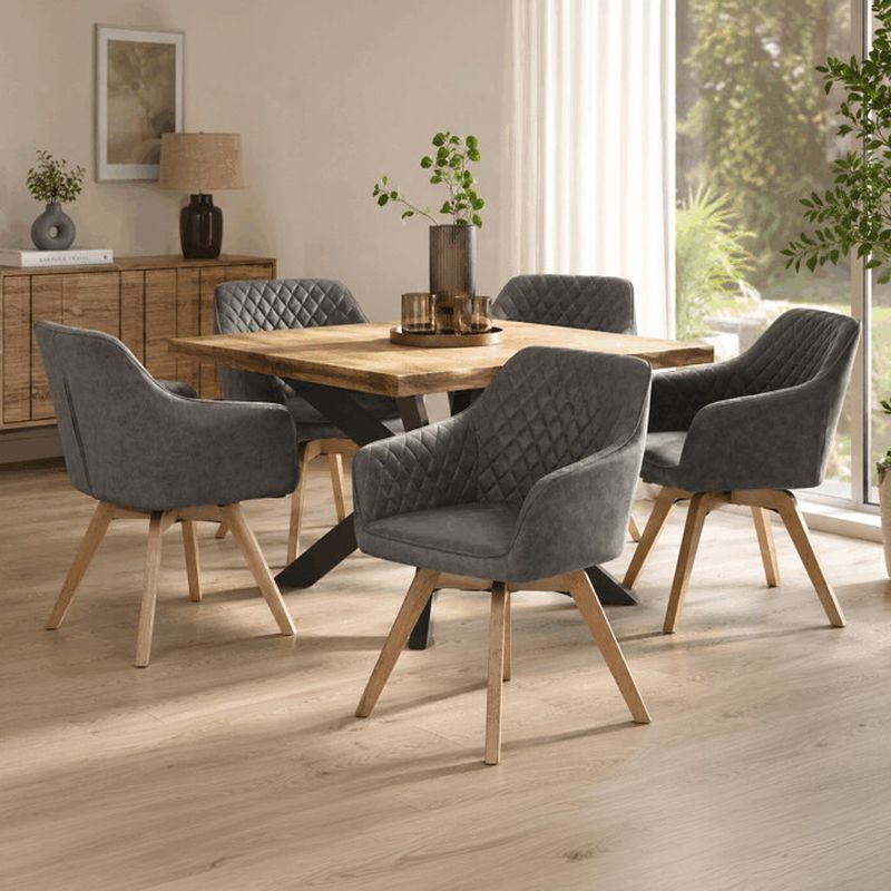 Jedálenská stolička, čierna, látka vintage, DCH-435 BK3