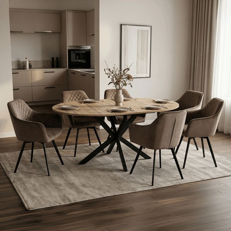 Jedálenský stôl rozkladací, 120-160x120 cm, melamín, dub, DT-I1120 OAK