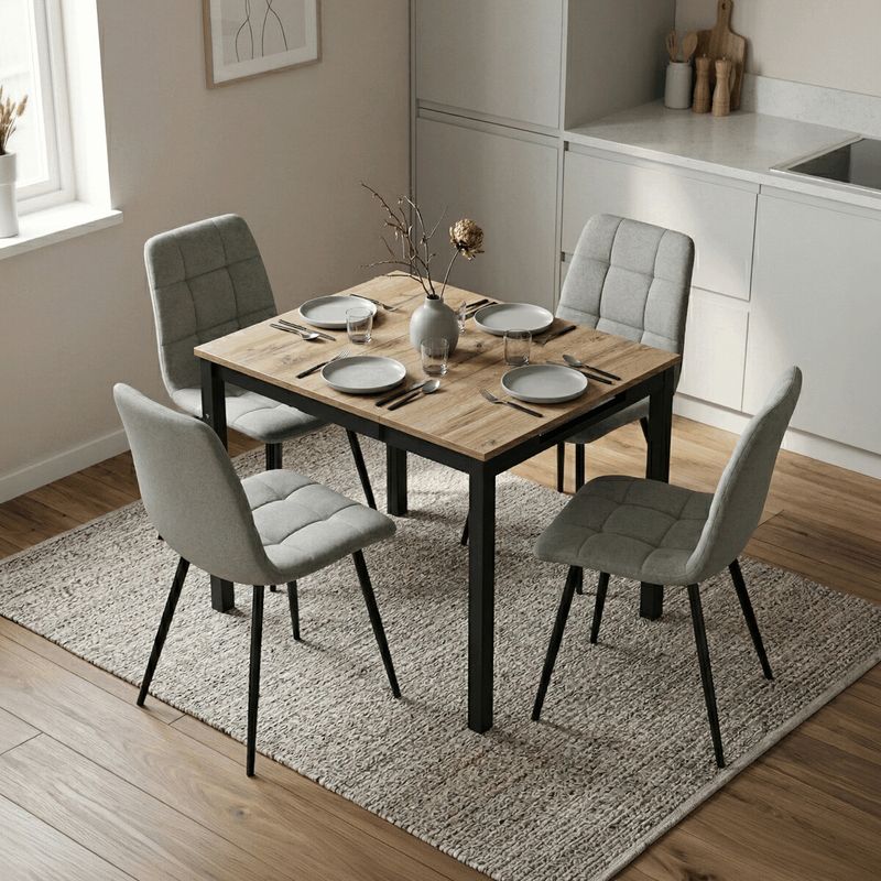 Jedálenský stôl rozkladací, 60-90x60cm, melamín, dub, GDT-206 OAK