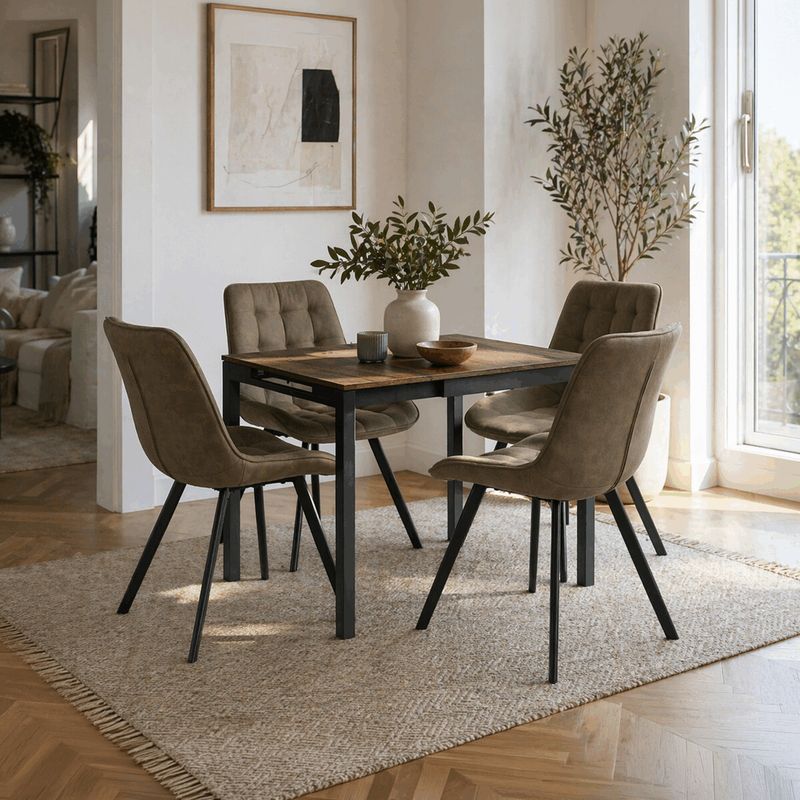 Jedálenský stôl rozkladací, 60-90x60cm, melamín, old wood, GDT-206 OLW2