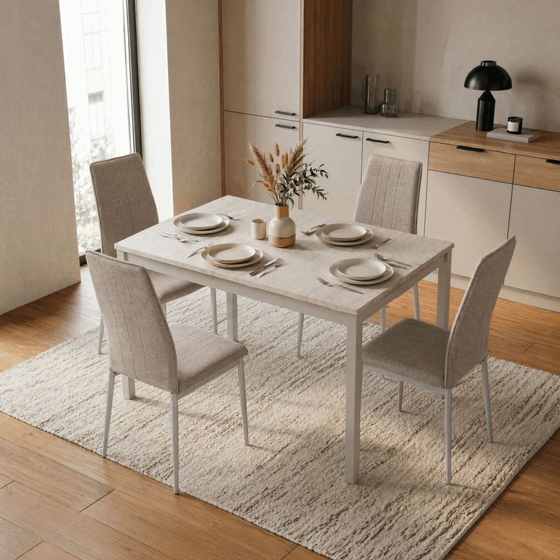 Jedálenský stôl rozkladací, 60-90x60cm, melamín, travertin, GDT-206 TRV