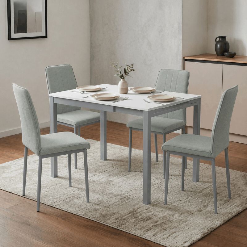 Jedálenský stôl rozkladací, 60-90x60cm, melamín, biely, GDT-206 WT