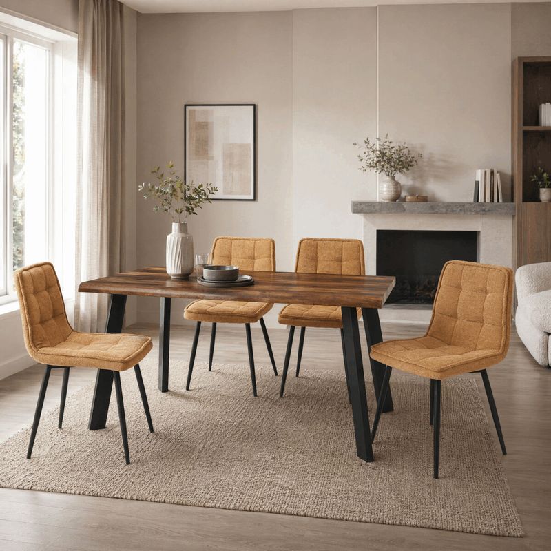 Jedálenský stôl 140x80cm, MDF, kov, old wood, HT-F4514 OLW