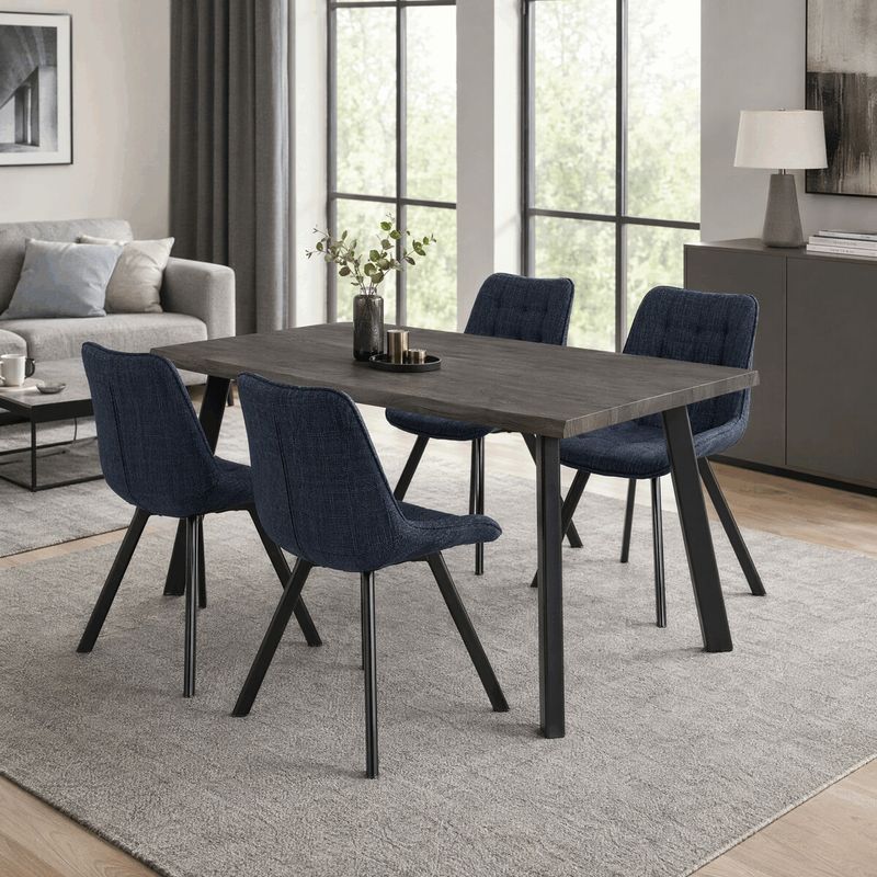 Jedálenský stôl 160x90cm, MDF, kov, sivý dub, HT-F4516 GREY