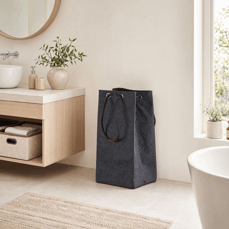 Kôš na prádlo, látkový, sťahovací, modrá farba, DT3011 BLUE-L