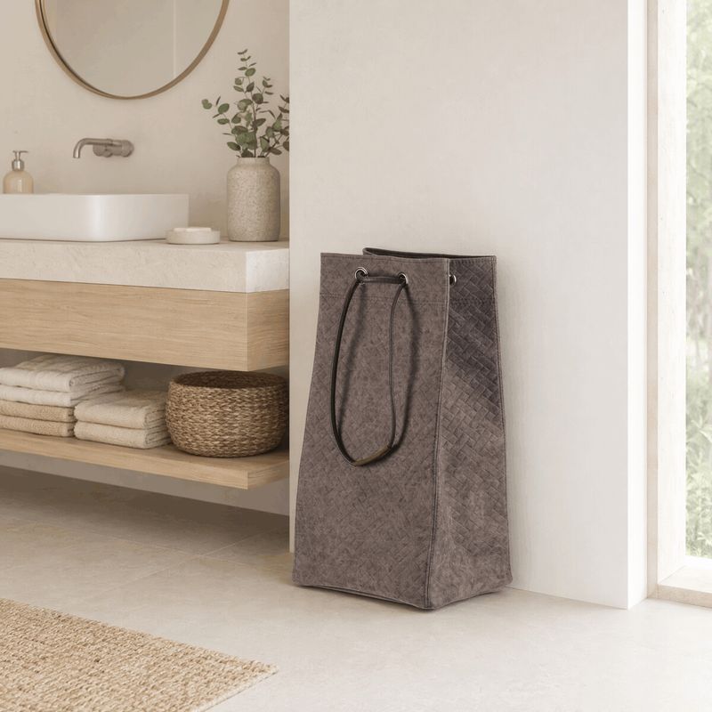 Kôš na prádlo, látkový, sťahovací, sivá farba, DT3011 GREY-L