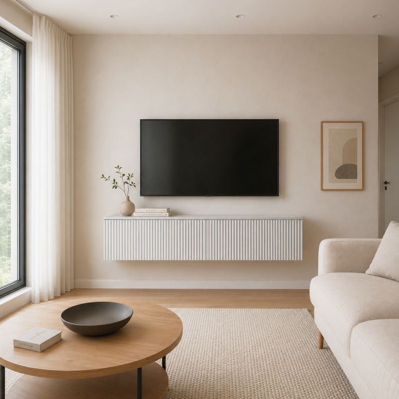 TV stolík, 140cm, biely, FABIEN