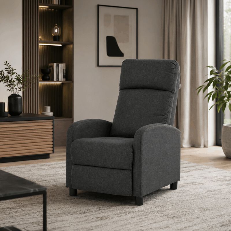 Polohovacie kreslo, sivá látka, 130 kg, TV-W3397 GREY2