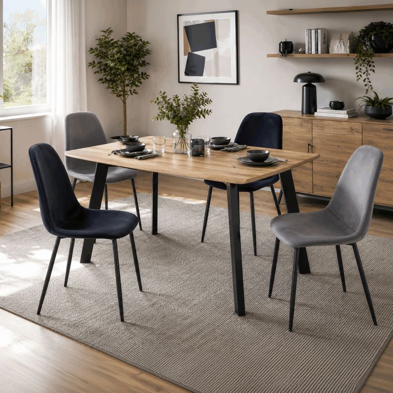 Jedálenská stolička, sivá zamatová látka, CT-V2971 GREY4