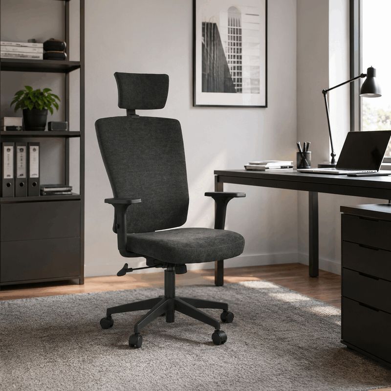 Kancelárska stolička, čierna látka, 120 kg, KA-W3137 BK