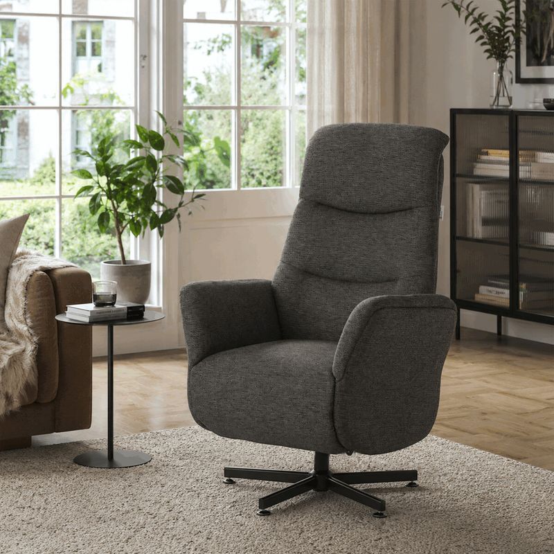 Polohovacie kreslo, elektrické zabudované ovládanie, sivá látka, TV-C5479 GREY2