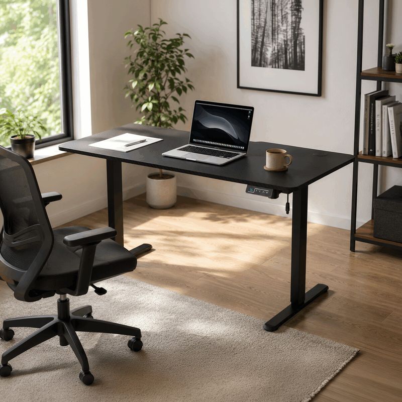 Ergonomický stôl s plynulou reguláciou výšky 120x60cm, melamín, carbon, LT-H2210 BK