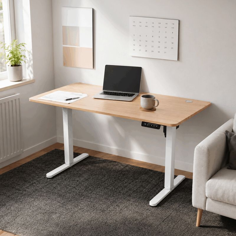 Ergonomický stôl s plynulou reguláciou výšky 120x60cm, melamín, dub, LT-H2210 OAK