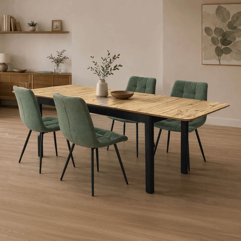 Jedálenský stôl rozkladací 140-180x80cm, MDF, divoký dub, AT-3001 OAK