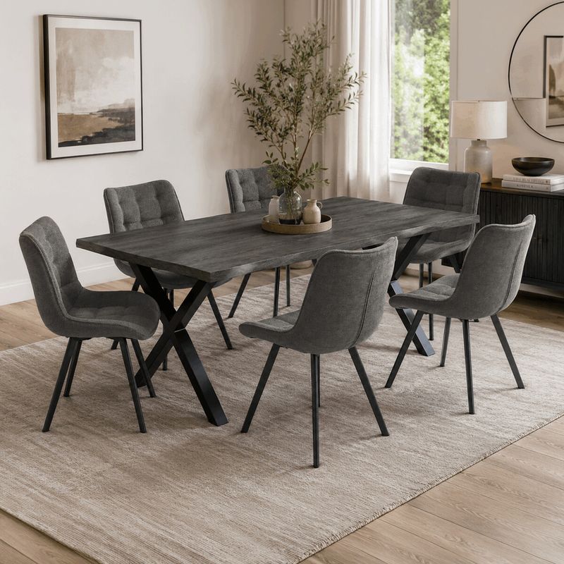 Jedálenská stolička, sivá látka, HC-V3068 GREY2