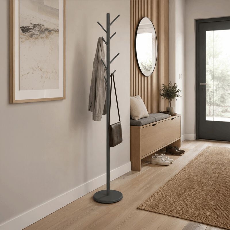 Stojanový vešiak, 179cm, kov sivý, 80001-44 GREY