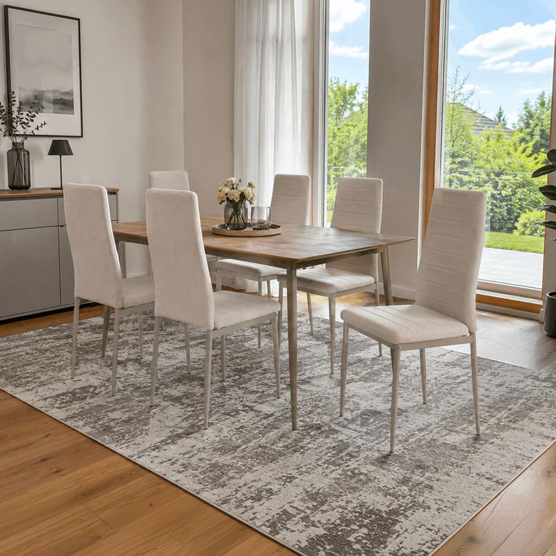 Jedálenská stolička, béžová látka, DCL-V5031 BG2