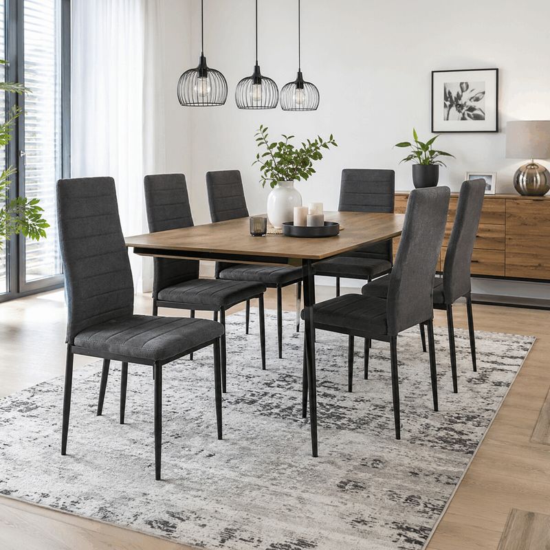 Jedálenská stolička, sivá látka, DCL-V5031 GREY2