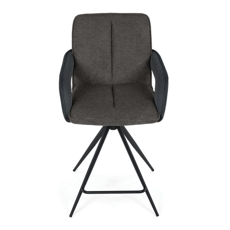 Barová stolička otočná 180°, sivá látka, AUB-F1146 GREY2