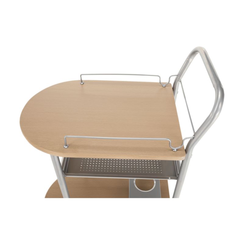Servírovací stolík, 60cm, buk, strieborný, LIMA