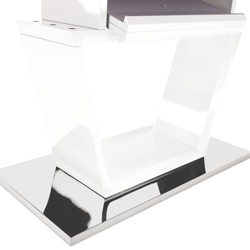 Jedálenský stôl, 160x90cm, rozkladací, MDF, biely lesk, PERAK