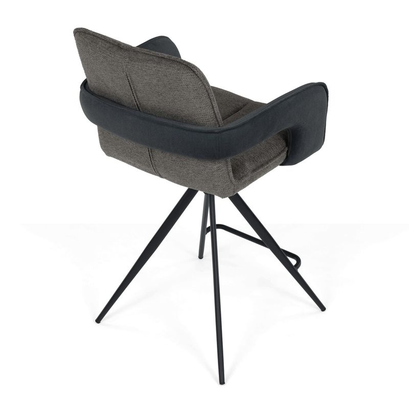 Barová stolička otočná 180°, sivá látka, AUB-F1146 GREY2