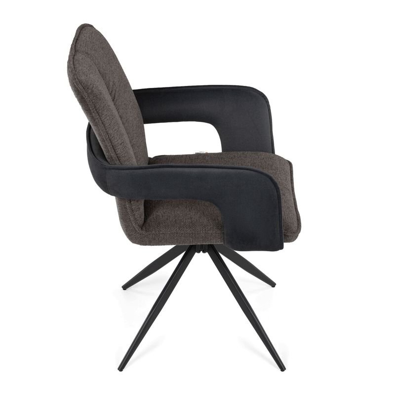 Jedálenská stolička, otočná 180°, béžová látka, DCH-F1146 GREY2 