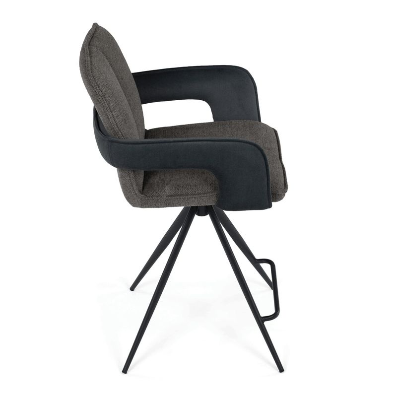 Barová stolička otočná 180°, sivá látka, AUB-F1146 GREY2
